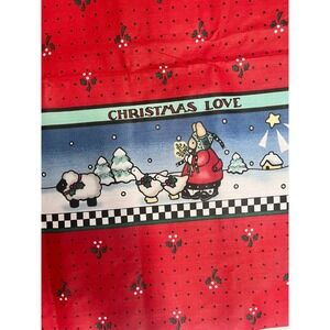 Daisy Kingdom Noel HOLIDAY Christmas Fabric Double Border 46x106" Vintage 90s